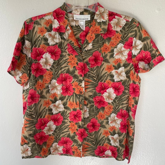 Jones New York Hawaiian Floral top size medium - Picture 8 of 8